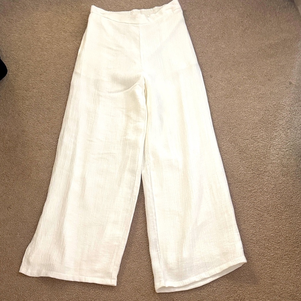 Elegant White Wide-Leg Pants